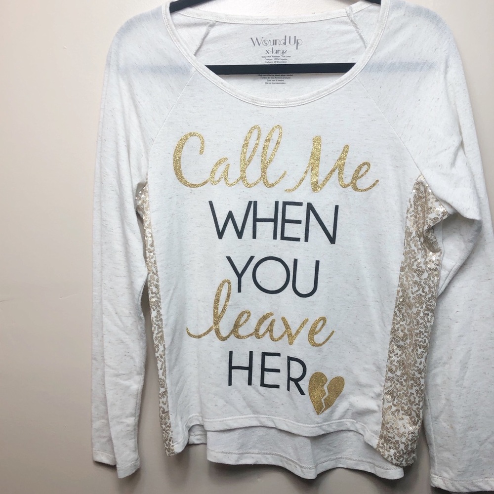 Wound Up Call Me When You Leave Her Long Tee XL